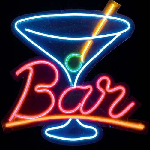 Placa Neon Led Bar Letra Decorativa Painel Chopp Drinks