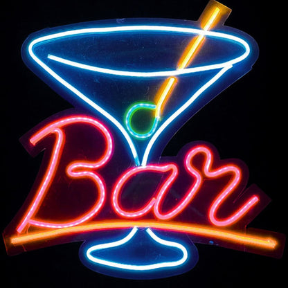 Placa Neon Led Bar Letra Decorativa Painel Chopp Drinks