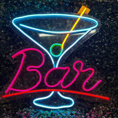 Placa Neon Led Bar Letra Decorativa Painel Chopp Drinks